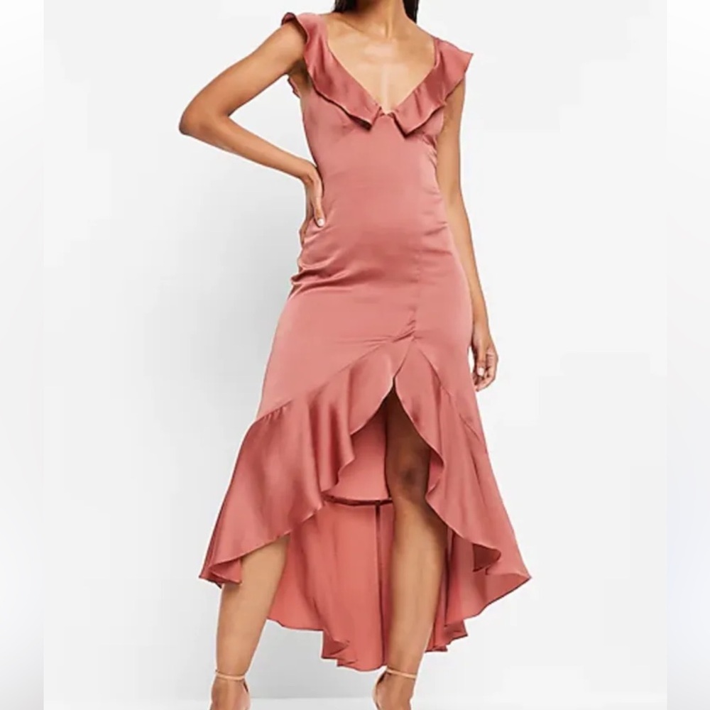 Express Herringbone Maxi Dresses. Mauve/ Dusty Pink